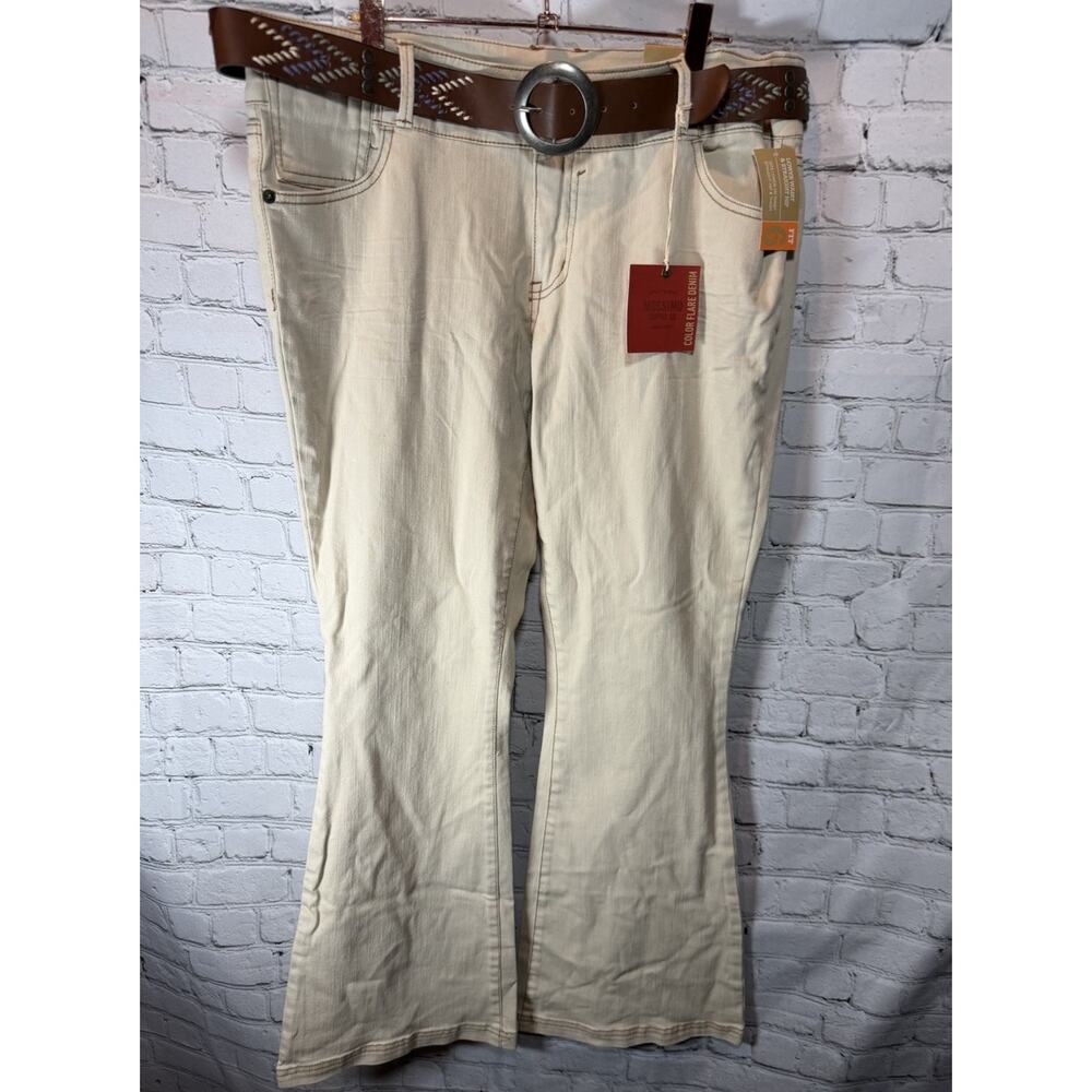 Vintage Y2K Mossimo Low Rise Flare Pants Sz 17 Utility Academia Belted New